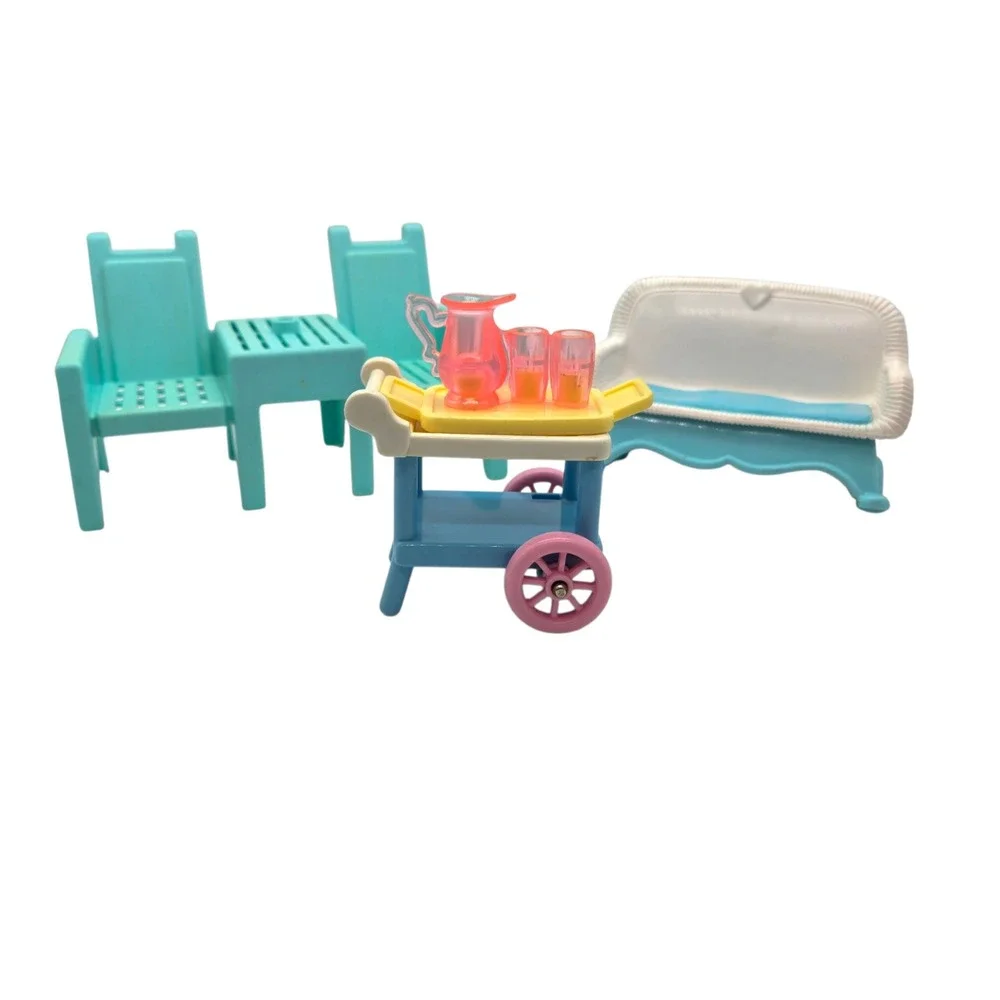 Fisher Price Loving Family Outdoor Furniture Sofa Lemonade Lawn Chair 1993